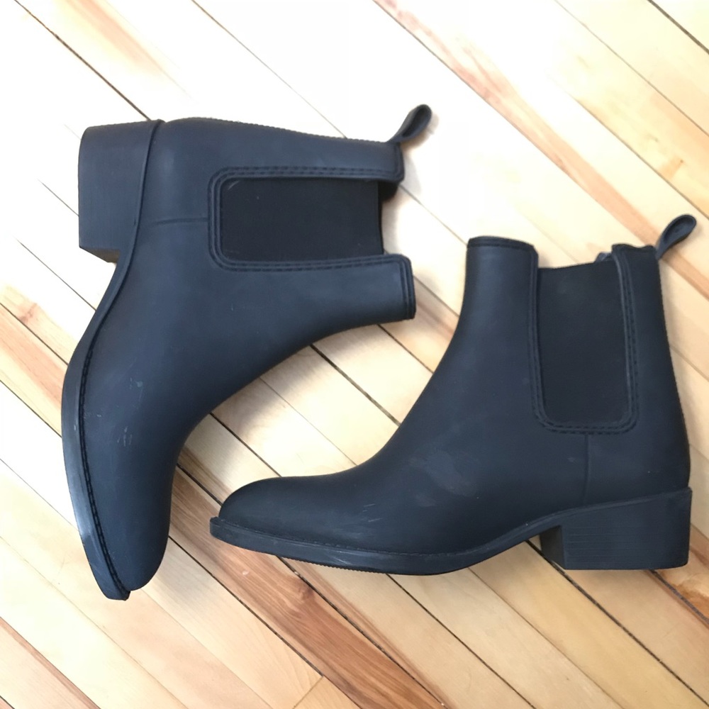 Jeffery Campbell black Chelsea rain boot